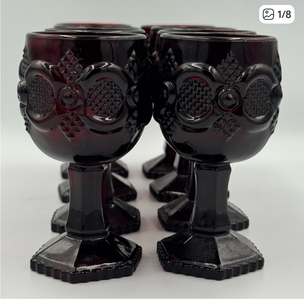 Set of Vintage Dark Red Goblets
